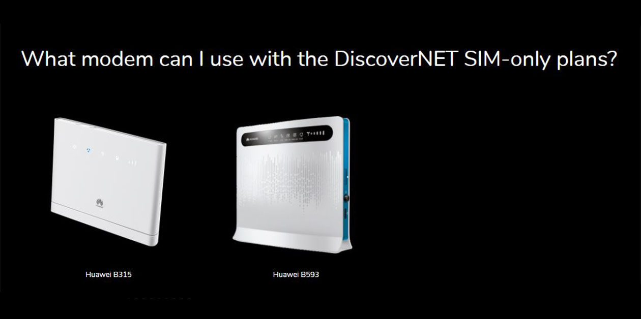 What modem can I use with the DiscoverNET SIM-only plans?
